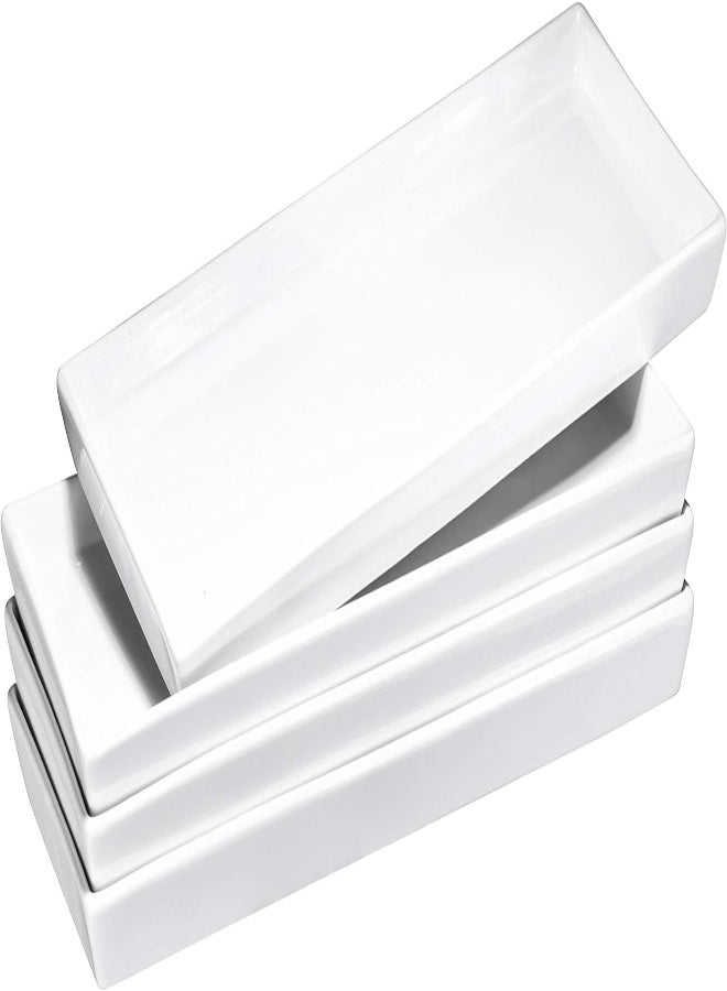 AKDC Bruntmor Ceramic 14” X 6” Platter Trays – High-Grade Ceramic, Safe For Dishwasher, Microwave, And Freezer, Serving Dish Plate Tray Set Of 4 - Image 3