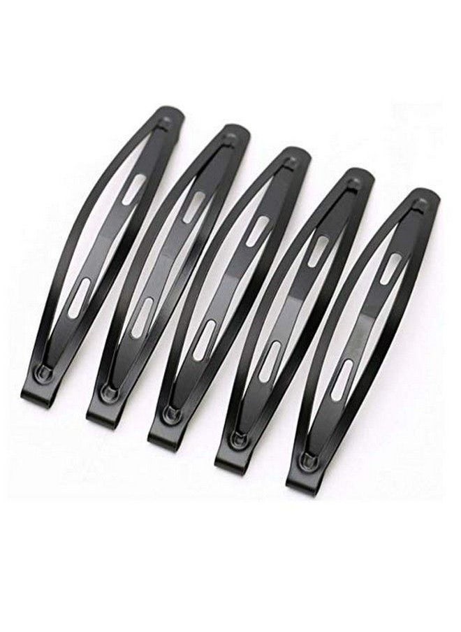Fameza 24 Pcs Large Metal Hair Snap Clips 2.36 Inch Long Noslip Hair Clips Barrettes For Women And Girls (Black)  - Image 1