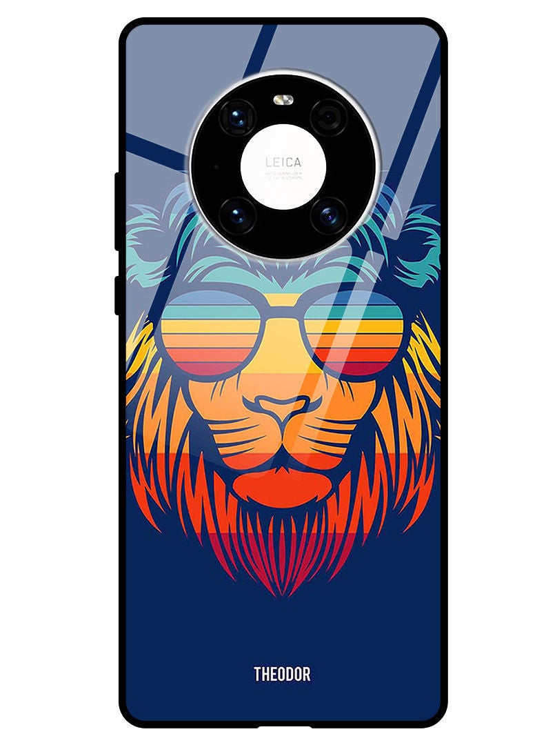 Theodor Protective Tempered Glass Case Cover HUAWEI MATE 40 PRO 5G  Lion - Image 1