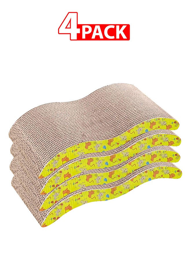 MARGOUN 4 عبوات من لوح خدش للقطط من الكرتون مع تصميم قوام خدش متميز لوح خدش متين للقطط قابل للعكس - Image 1