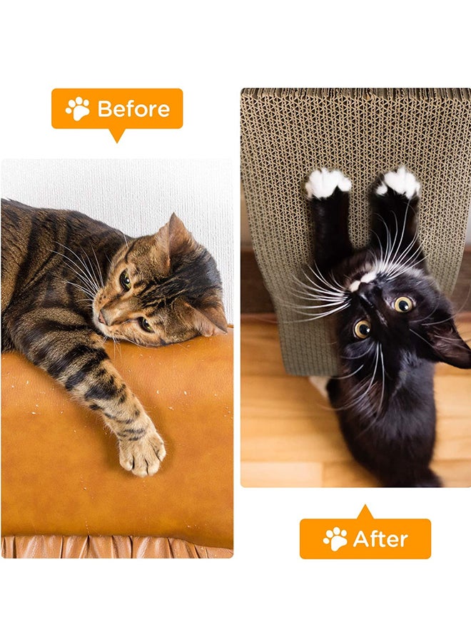 MARGOUN 4 عبوات من لوح خدش للقطط من الكرتون مع تصميم قوام خدش متميز لوح خدش متين للقطط قابل للعكس - Image 5