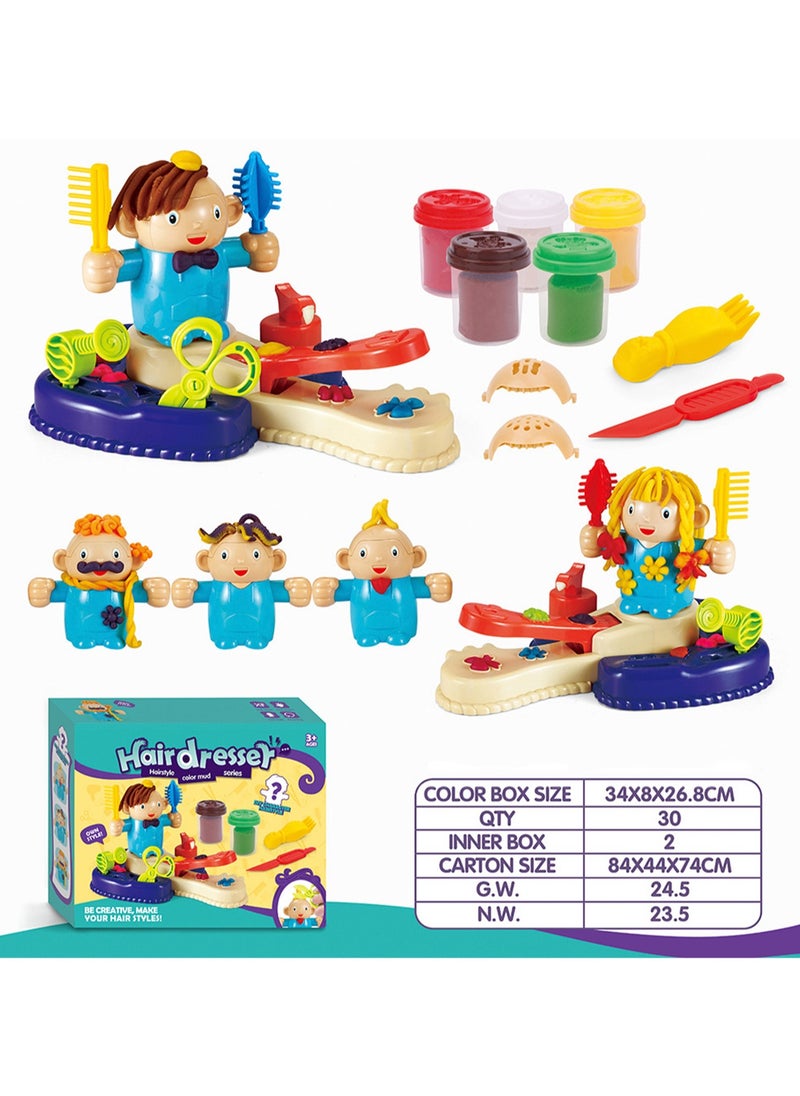 Generic - DIY Children'S Creative Barber, Color Clay Toy Set Parent-Child Early Education Toy Gift, Exercise Baby'S Hands-On Ability (Medium Haircut) - Image 1