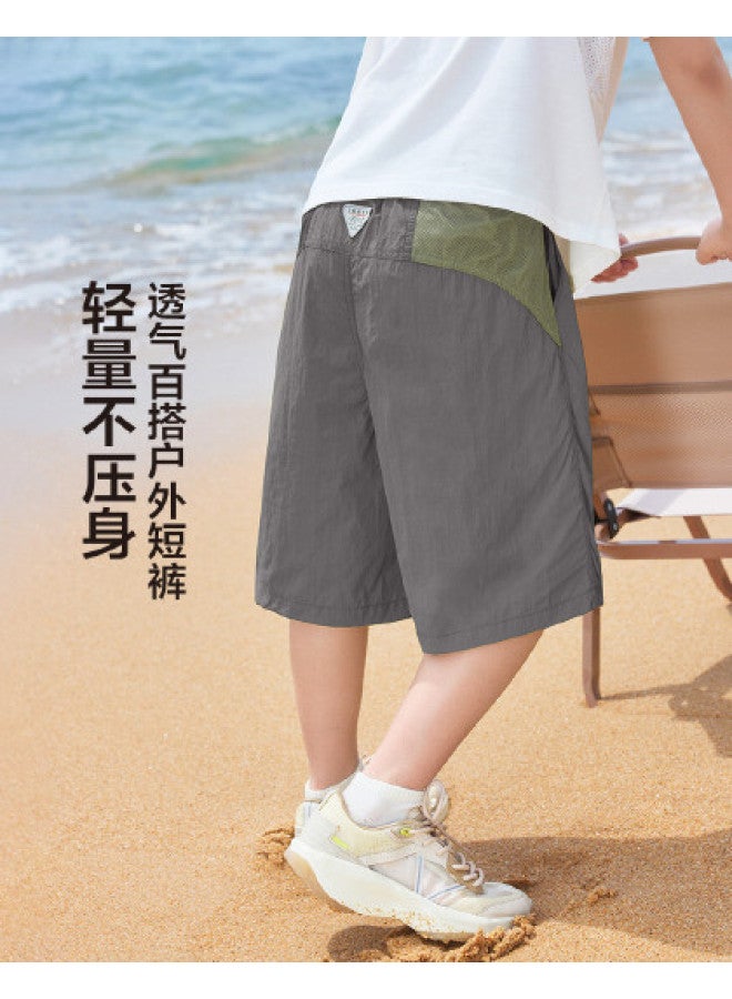 Zuoxi Boys' Summer Shorts Thin Fabric Kids' Outdoor Sports Pants Breathable Big Boys' Clothing Mid-length Shorts - Image 1