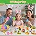 MOONTOY Easter Gifts for Kids 12 Easter Eggs with 12in1 Building Blocks Toys and 4 Stickers DIY Easter Basket Stuffers Party Favors for Boys Girls 6 7 8 9 Carrot Farm with Bunny Hen Tulips - Image 4
