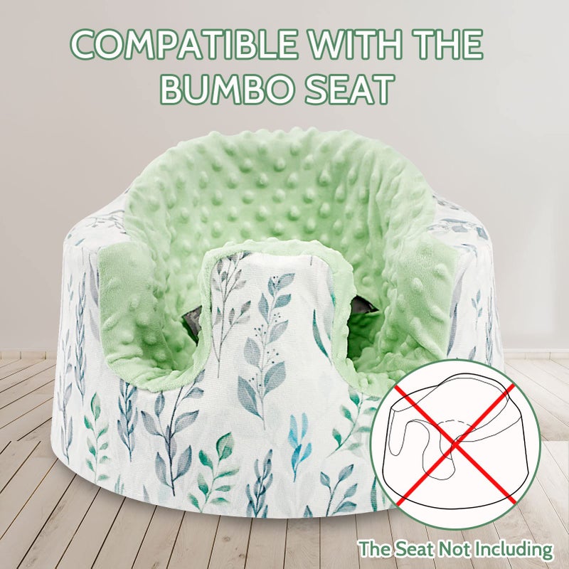 DILIMI Minky Seat Cover Compatible with Bumbo Seat, Removable Ultra Soft Comfortable Warm Seat Slipcover for Baby Girl and Boy, Green Leaf - Image 4