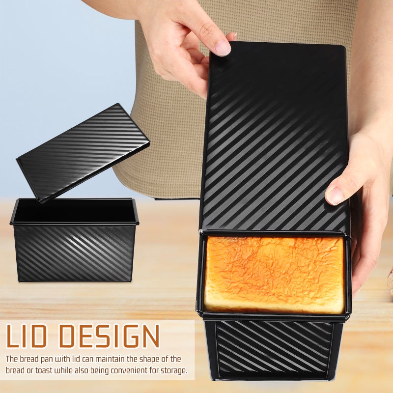 2pcs Loaf Pan With Lid Bread Pan Bread Mold Toast Sandwich Bread Loaf Mold Bread Pan With Scrapers - Image 5