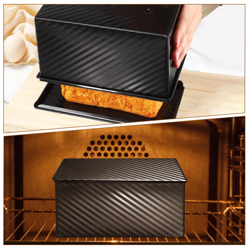2pcs Loaf Pan With Lid Bread Pan Bread Mold Toast Sandwich Bread Loaf Mold Bread Pan With Scrapers - Image 4