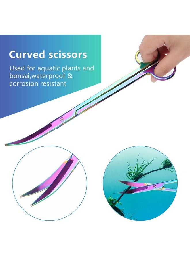 Catcan Catcan 4 in 1 Quarium Aquascape Tools Kits, Anti-Rust Stainless Steel Aquatic Plant Aquascaping Tweezers, Scissors, Spatula for Aquarium Tank Cleaning Fish Tank Aquascape Tools Sets - Image 5
