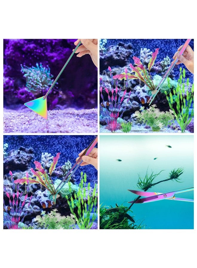 Catcan Catcan 4 in 1 Quarium Aquascape Tools Kits, Anti-Rust Stainless Steel Aquatic Plant Aquascaping Tweezers, Scissors, Spatula for Aquarium Tank Cleaning Fish Tank Aquascape Tools Sets - Image 2