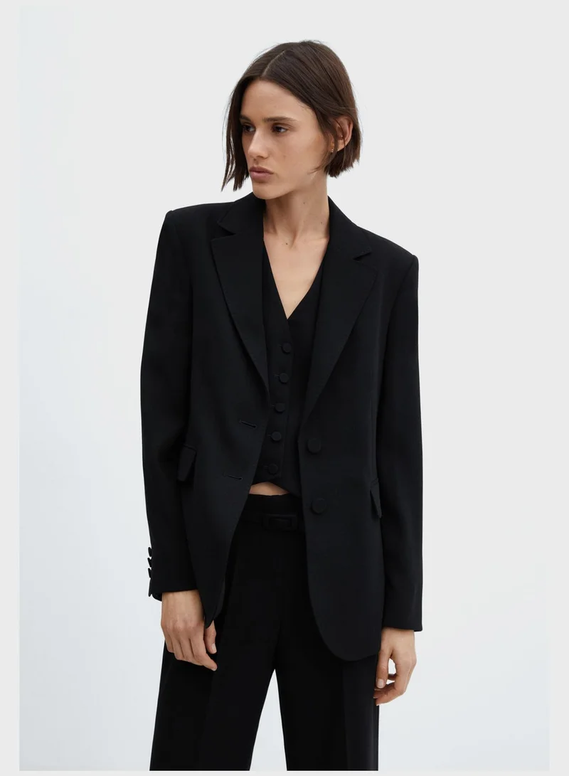 MANGO Pocket Detail Tailored Blazer