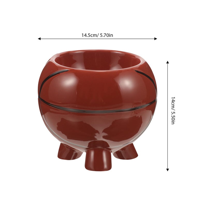 Ceramic Raised Dog Bowl Non Spill Basketball Design Pet Food and Water Feeder - Image 3