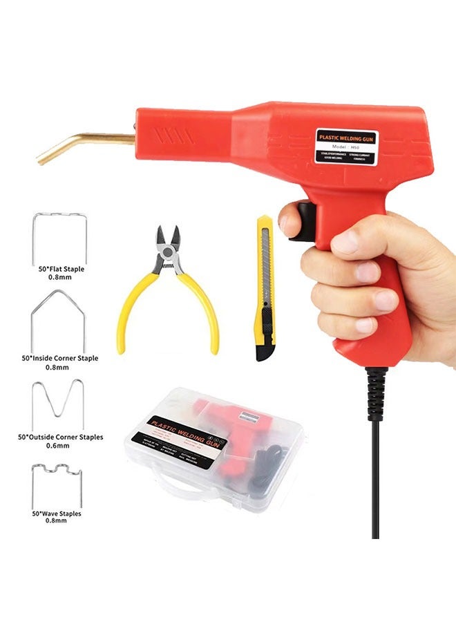 Plastic Welding Machine Car Bumper Repair Kit, 400 Pieces Hot Welding Nail and Pliers  for Repairing Broken Cracked Parts - Image 1