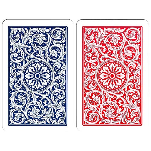 Copag 1546 Design 100% Plastic Playing Cards, Bridge Size (Narrow) Red/Blue (Jumbo Index, 1 Set) - Image 3
