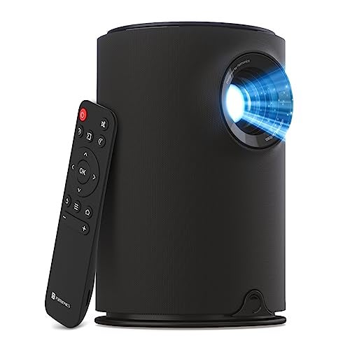 Portronics Beem 410 Smart Led Projector with Android 9.0,3600 Lumens (250 Ansi),1080P Hd Resolution,Up to 200 Inches Screen,WiFi,Screen Mirroring,6W Speaker with Netflix,Hotstar,Prime & More,Black - Image 1