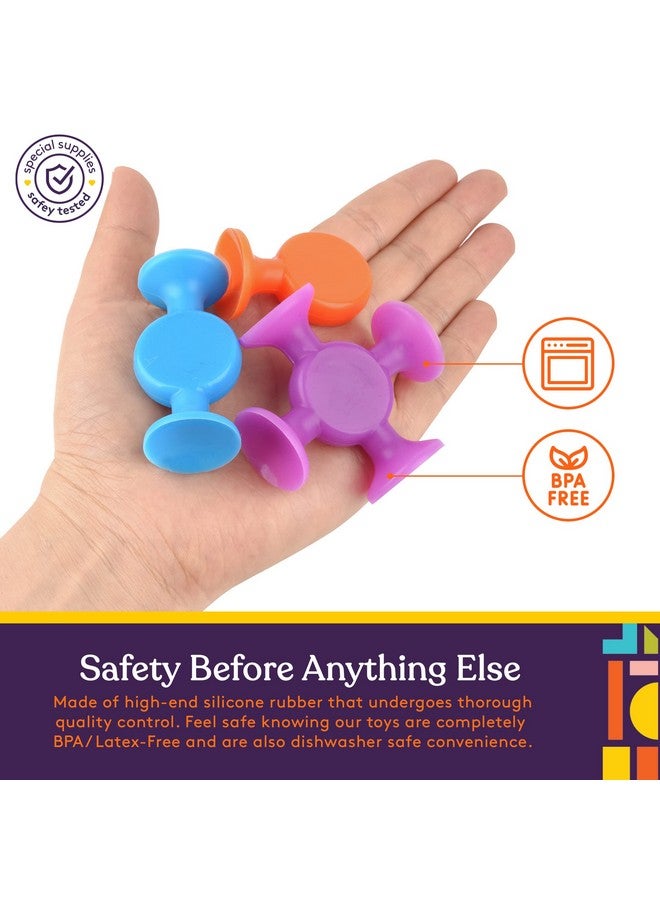 Special Supplies Special Supplies Suction Construction Bath Toys for Children, 50-Pcs Motor Skills, Hand-Eye Coordination, Bath Toy, Sensory, Creativity Imagination Educational Toys, Vibrant Colors, for Kids  - Image 5