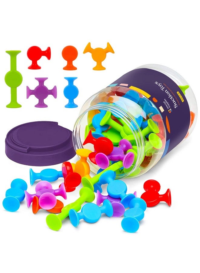 Special Supplies Special Supplies Suction Construction Bath Toys for Children, 50-Pcs Motor Skills, Hand-Eye Coordination, Bath Toy, Sensory, Creativity Imagination Educational Toys, Vibrant Colors, for Kids  - Image 1