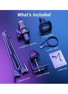 تونور "ميكروفون ألعاب USB تونور TC30S+ مع إضاءة RGB - ميكروفون بث احترافي للبودكاست، تويتش، وديسكورد"  - Image 3