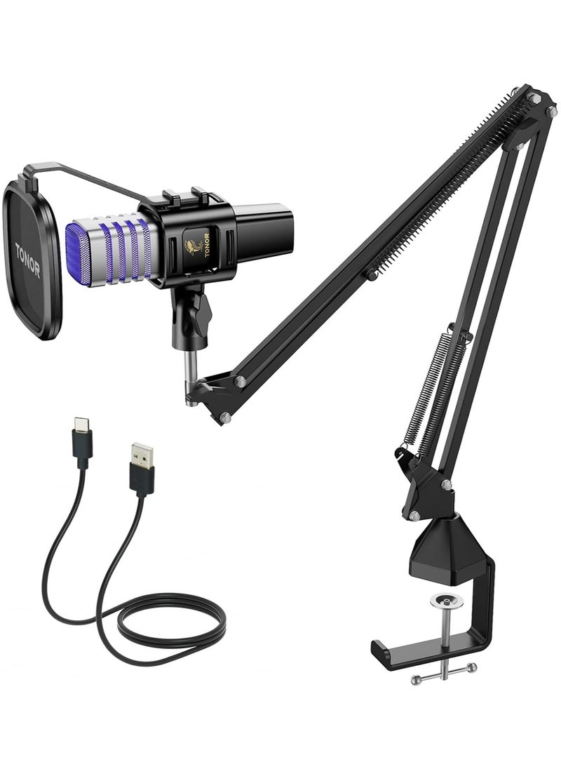 تونور - "ميكروفون ألعاب USB تونور TC30S+ مع إضاءة RGB - ميكروفون بث احترافي للبودكاست، تويتش، وديسكورد" - Image 1