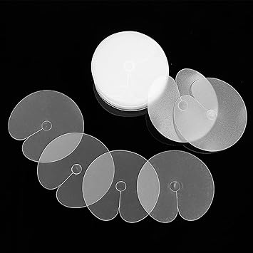 COMNICO Hair Heat Shield Guards 50Pcs Circular Hair Extensions Shield Clear Fusion Glue Protector Single Hole Round Spacer Template Heat Shield Guards for Hair Extension Bonding - Image 1