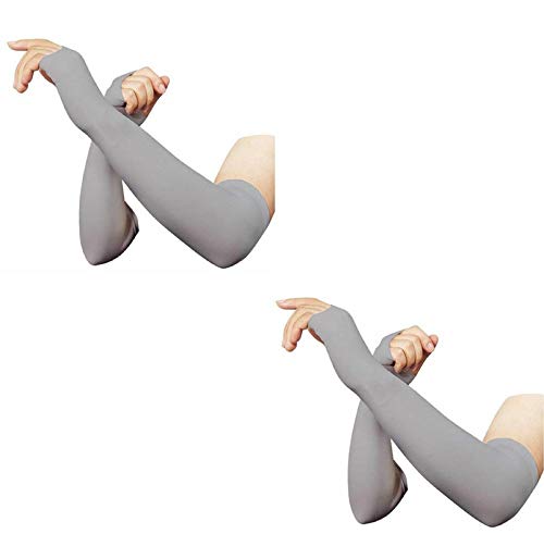 Dressify®High Performance Fingure Arm Sleeves for Athletic Fingure Cut Arm Sleeves Perfect for Cricket, Bike Riding,Cycling, Basketball, Baseball, Running & Outdoor Activities (2 Pair) (Grey) - Image 5