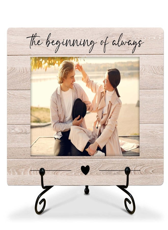 SSQBZU Engagement Picture Frame-The Beginning of Always-Displays 4x6 Photo, Gifts for Couples, Favors for Engagement, Wedding, Valentine’s day, Anniversary, Christmas, etc.(069) - Image 1