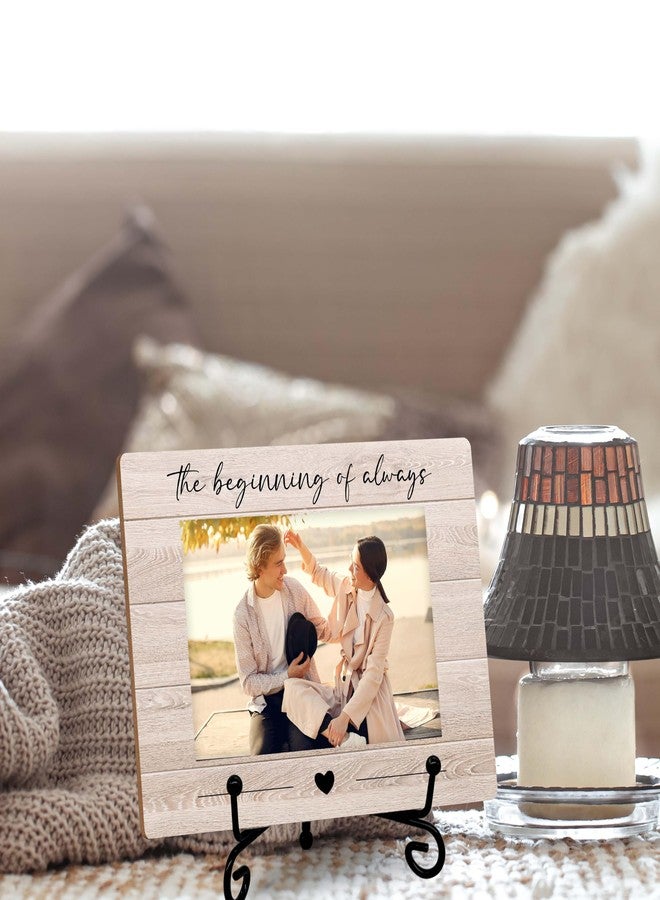 SSQBZU Engagement Picture Frame-The Beginning of Always-Displays 4x6 Photo, Gifts for Couples, Favors for Engagement, Wedding, Valentine’s day, Anniversary, Christmas, etc.(069) - Image 4