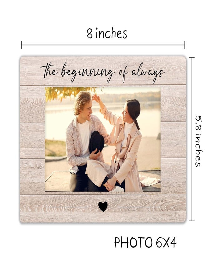 SSQBZU Engagement Picture Frame-The Beginning of Always-Displays 4x6 Photo, Gifts for Couples, Favors for Engagement, Wedding, Valentine’s day, Anniversary, Christmas, etc.(069) - Image 2