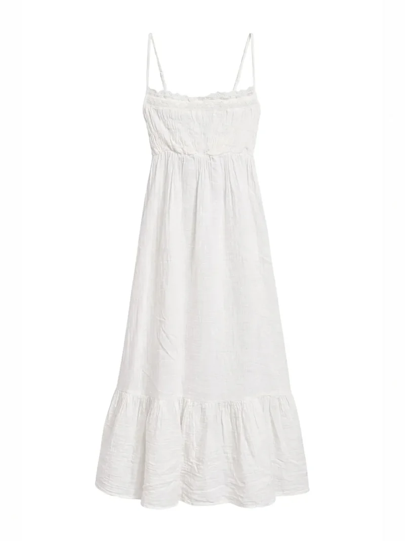 ميكسراي Mixray Sleeveless Square-Neck Cotton Maxi Dress