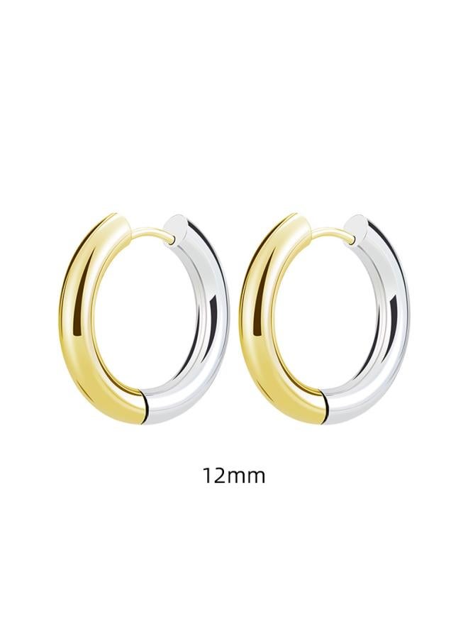 Titanium Steel Earrings Light Luxury Niche High-end Sense Electroplating Elegant Gradient European And American Women's Earrings Ear Buckle 