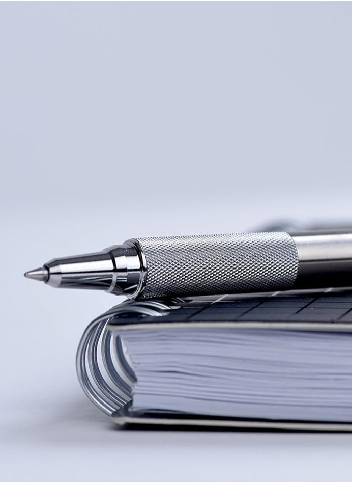 ZEBRA - 1 Piece F-701 Stainless Steel Barrel Pen Retractable Ballpoint Pen 0.7mm Blue Ink - Image 1