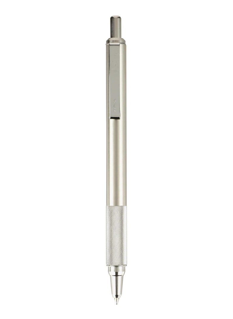 ZEBRA - 1 Piece F-701 Stainless Steel Barrel Pen Retractable Ballpoint Pen 0.7mm Blue Ink - Image 1