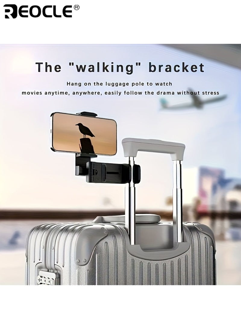 REOCLE Adjustable Folding Phone Holder with Rotatable Clamp Durable ABSPlastic Material Waterproof Holder Auto Vehicle Compatible Suitable for Airplanes Trains and Desktops - Image 4