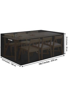 Topify TOPIFY Waterproof Garden Patio Furniture Cover Set, (270 x 180 x 90) Upgraded 210D Heavy Duty Oxford Fabric UV Resistant Protective Covers for Rectangle Table Chair Sofa Outdoor  - Image 2