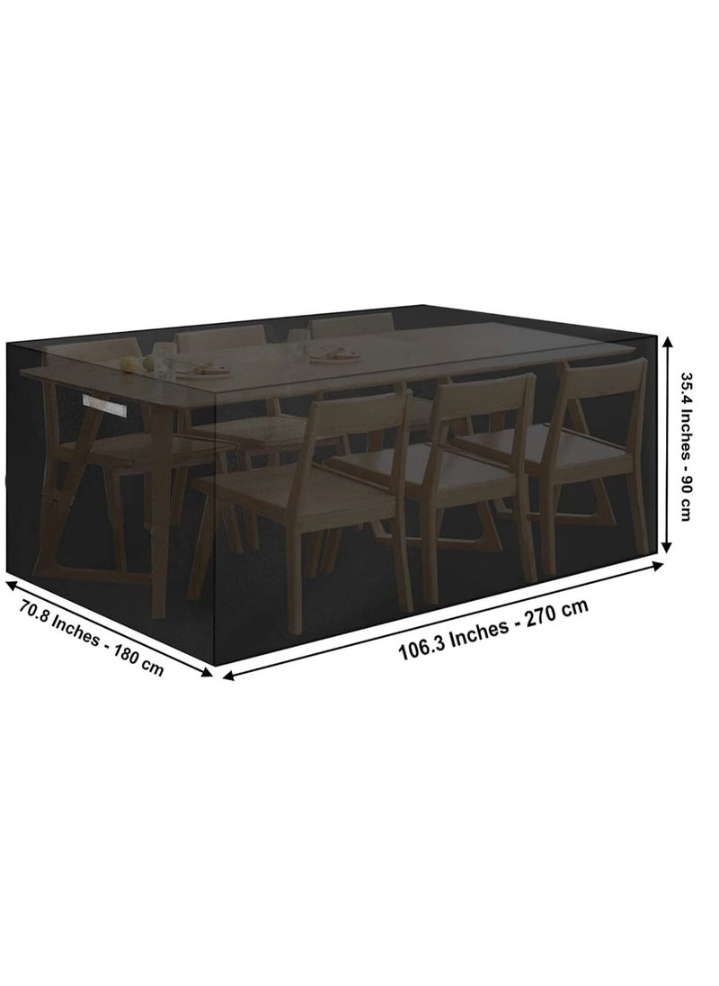 Topify TOPIFY Waterproof Garden Patio Furniture Cover Set, (270 x 180 x 90) Upgraded 210D Heavy Duty Oxford Fabric UV Resistant Protective Covers for Rectangle Table Chair Sofa Outdoor  - Image 2