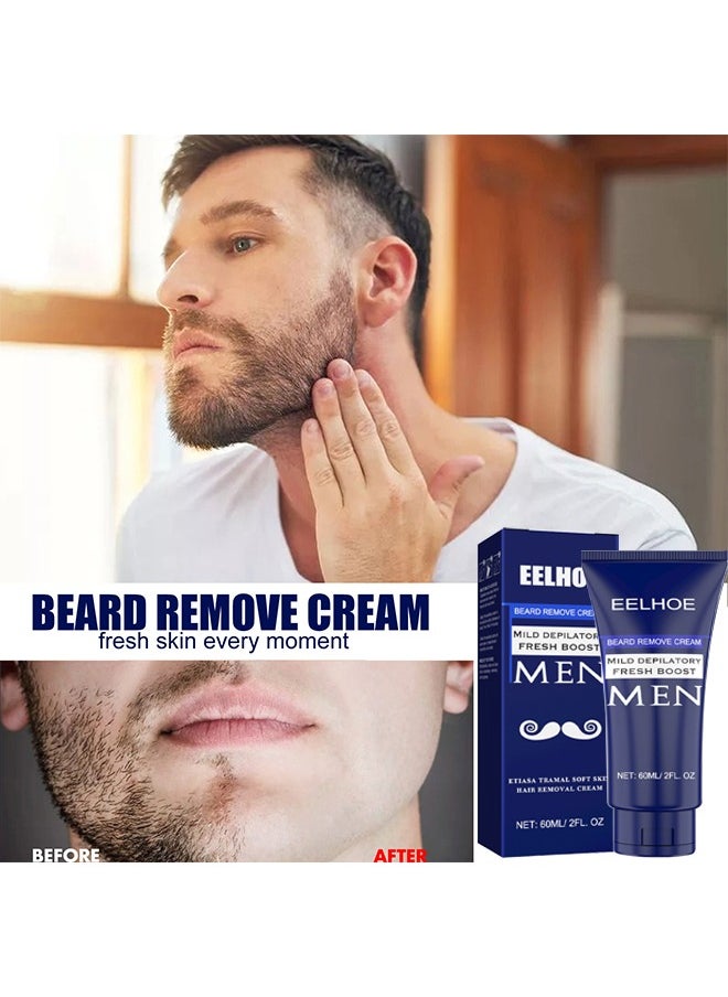 EELHOE - Mild Face And Body Hair Removal Cream, Men Permanent Hair Removal Cream, Effective And Painless Depilatory Cream, Use On Chest, Back, Arms, Legs And Underarms - Image 1