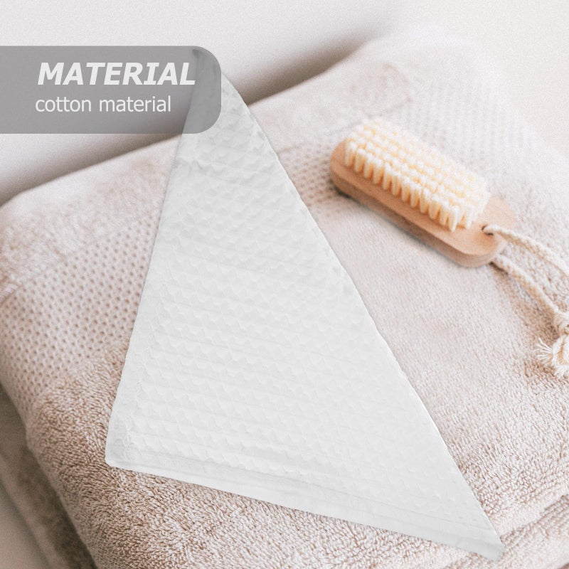 2Pcs White Cotton Honeycomb Face Towels Soft Absorbent Washcloths For Bathroom And Spa - Image 5