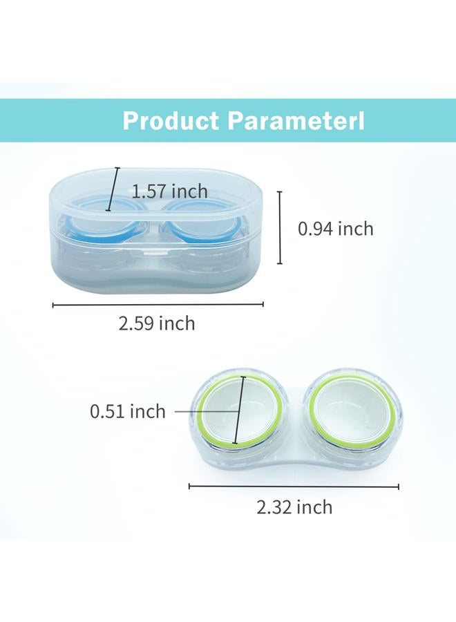 LCFALO 6 Pack Colored Contact Lens Case，Cute Contact Lens Travel Kit Portable Outdoor Storage Kit Colored Contact Lenses for Travel&Home(Pink, Rufous, Black, Gray, Green, Blue) - Image 4