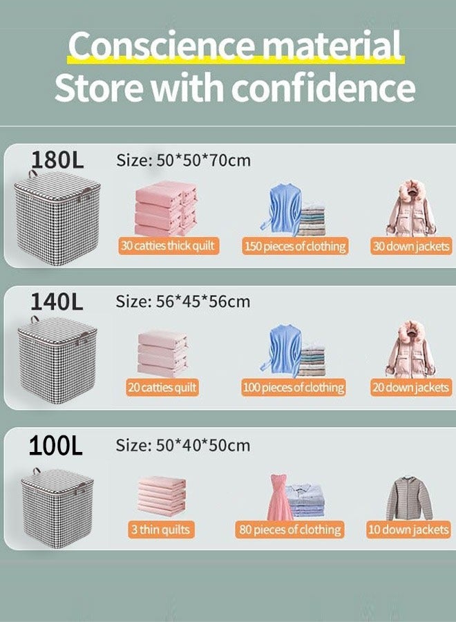MLADEN 140L Large Storage Bags Waterproof Clothes Storage Bins Foldable Closet Organizers Storage Containers with Durable Handle/Zipper for Clothing  Blanket Comforters Bed Sheets Pillows and Toys(2PCS) - Image 2