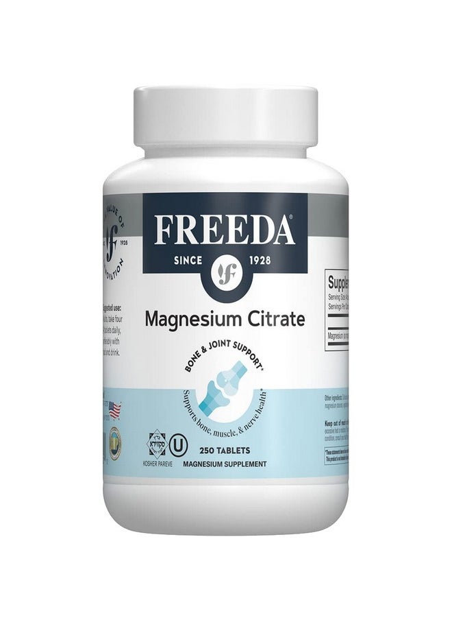 Freeda Magnesium Citrate 400Mg Per Serving Pure Magnesium Citrate Magnesium Supplement Magnesium Citrate Tablets Mag Citrate Magnesium Mineral Supplements Magnesium Pills 250 Ct  - Image 2