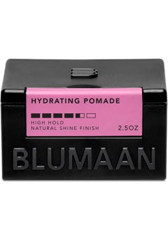 BluMaan BluMaan Hydrating Pomade  Low Shine High Hold  Water Based Easy To Wash  Ideal for Quiffs Pompadours Ducktails  Slick Back Looks  25 oz 
