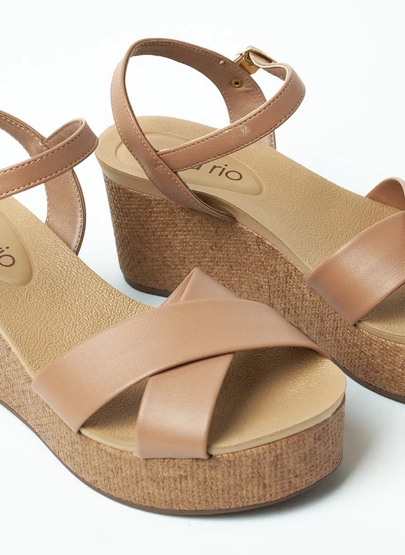 Beira Rio Beira Rio Ladies Wedge Sandals Tan | Made In Brazil