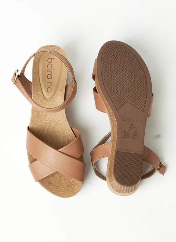 Beira Rio Beira Rio Ladies Wedge Sandals Tan | Made In Brazil