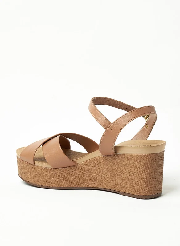 Beira Rio Beira Rio Ladies Wedge Sandals Tan | Made In Brazil
