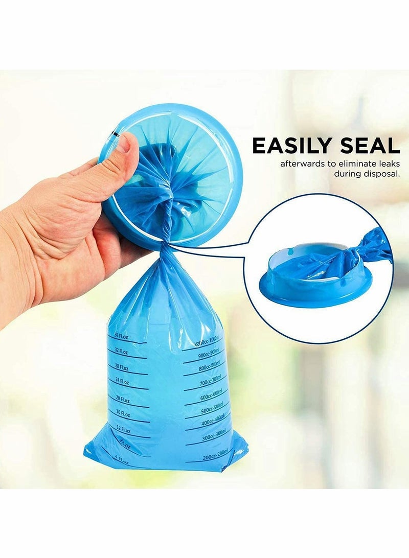 Excefore Sick Bags Vomit Bags Barf Bags Disposable Emesis Bag Aircraft Car Sickness Bag Nausea Bags for Travel Motion Sickness Portable Leakproof and Puncture-Proof 1000 ml 15PCS - Image 4
