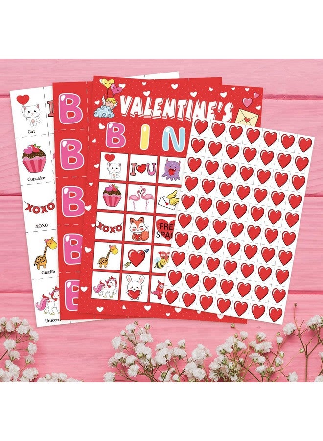 jollylife 40 Players Valentine's Day Bingo Game Cards Class Party Supplies Activity - Image 3