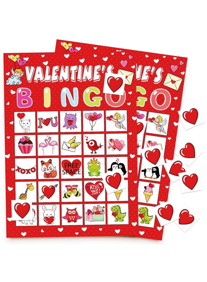 jollylife 40 Players Valentine's Day Bingo Game Cards Class Party Supplies Activity - Image 1