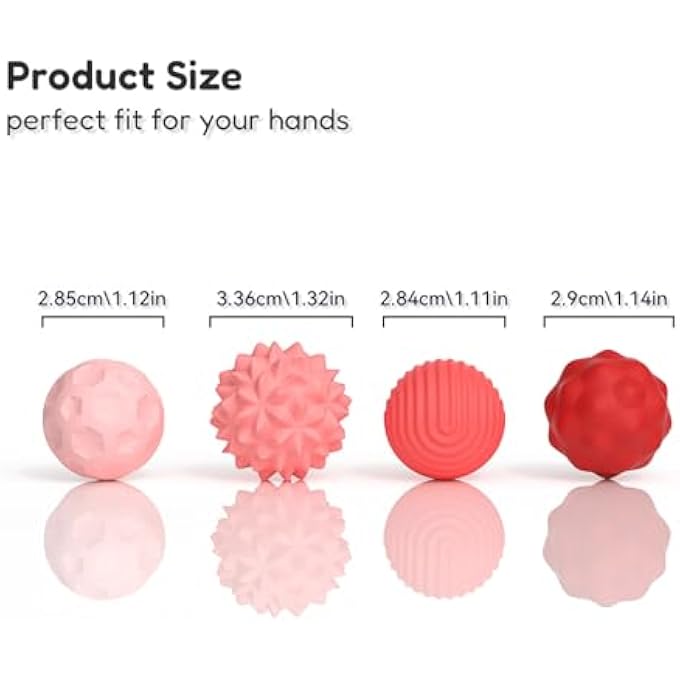 Azooken Large Magnetic Sensory Fidget Ball Toy, 8Pcs Silicone Sensory Stress Relief Toys for Adults, Teens with Autism, ADHD, Anxiety, Stocking Stuffers for Women Men Teen Gift (Red and Candy, Large) - Image 3