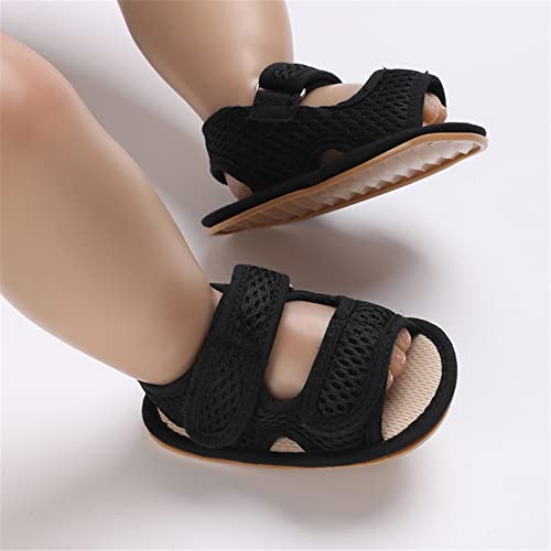 RVROVIC Baby Boys Girls Sandals Premium Infant Summer Outdoor Shoes PU Lightweight Soft Anti-Slip Sole Toddler Prewalker(0-6 Months Infant,A1-Black) - Image 2
