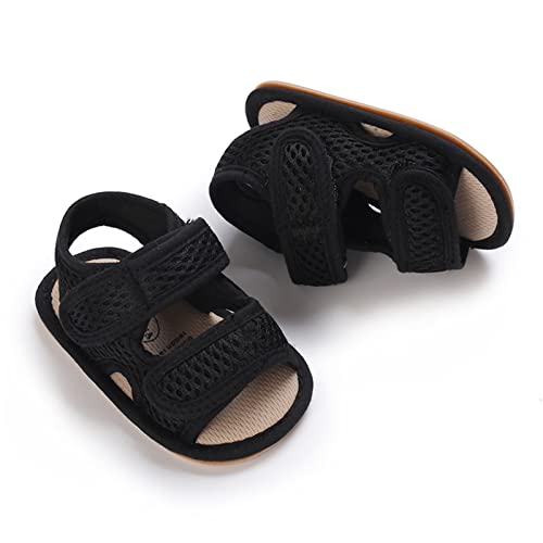 RVROVIC Baby Boys Girls Sandals Premium Infant Summer Outdoor Shoes PU Lightweight Soft Anti-Slip Sole Toddler Prewalker(0-6 Months Infant,A1-Black) - Image 3