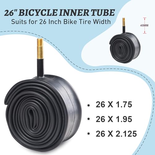WEEROCK 26 Inch Bike Inner Tube 26 x 1.75/2.125 1 Pack Inner Tire AV 48MM Schrader Valve Compatible with 26 x 1.75 26 x 1.90 26 x 1.95 26 x 2.0 26 x 2.10 26 x 2.125 Bike Tires - Image 2